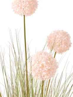 Best Beliani Pianta artificiale SNOWBALL BUSH 120 cm Rosa Verde Nero Rosa