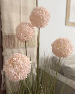 Best Beliani Pianta artificiale SNOWBALL BUSH 120 cm Rosa Verde Nero Rosa