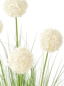 Clearance Beliani Pianta artificiale SNOWBALL BUSH 120 cm Bianco Bianco Verde Nero