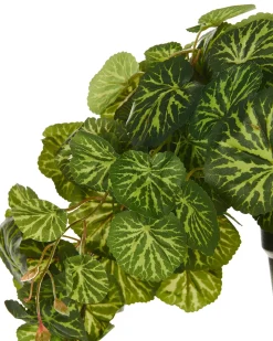Hot Beliani Pianta artificiale sospesa in vaso STRAWBERRY BEGONIA 37 cm Verde Nero Verde
