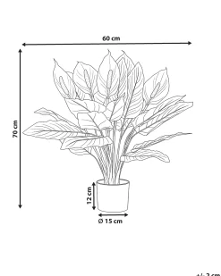 Outlet Beliani Pianta artificiale SPATHPHYLLUM 70 cm Verde Bianco Verde