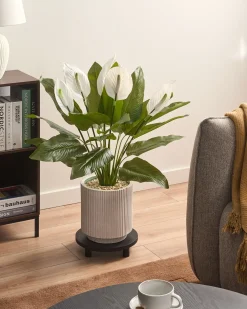 Outlet Beliani Pianta artificiale SPATHPHYLLUM 70 cm Verde Bianco Verde