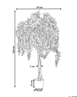 Clearance Beliani Pianta artificiale WISTERIA TREE 150 cm Verde Viola Verde