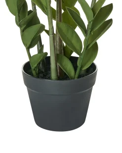 Beliani Pianta artificiale ZAMIIFOLIA 76 cm Verde Verde Nero