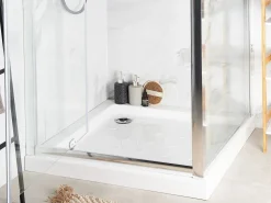 Discount Beliani Piatto doccia ESTELI 90 x 90 x 7 cm Bianco Bianco Argento