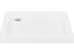 Discount Beliani Piatto doccia ESTELI 90 x 90 x 7 cm Bianco Bianco Argento