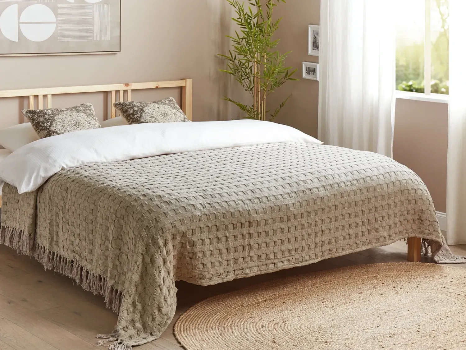 Sale Beliani Piumone BERE Cotone Tortora Grigio