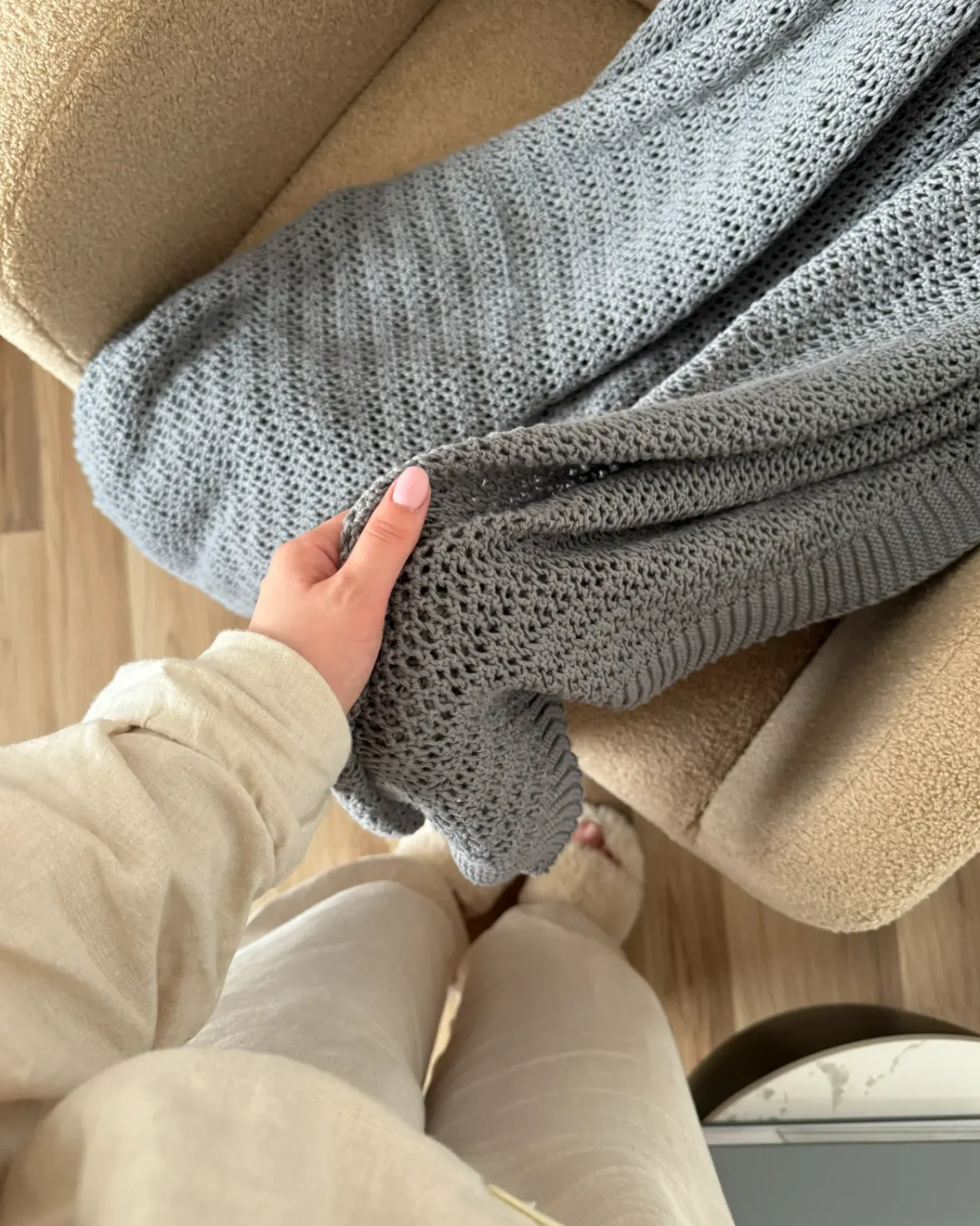 Discount Beliani Piumone ILEN Cotone 150 x 200 cm Grigio