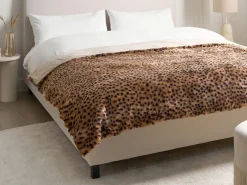 Outlet Beliani Piumone KUDELI Finta pelliccia Marrone Beige Marrone Nero