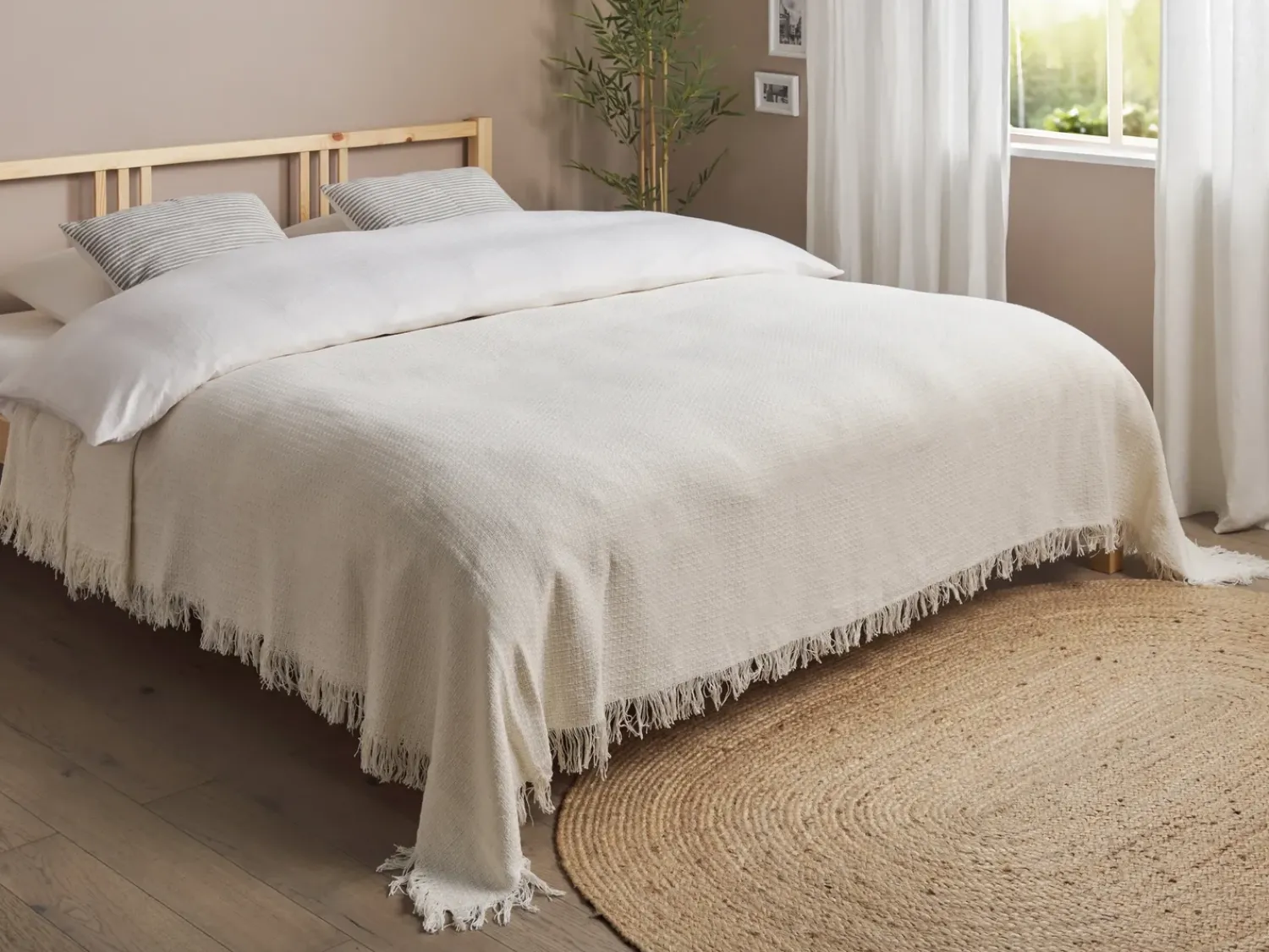 Discount Beliani Piumone YERBENT Cotone sporco Bianco