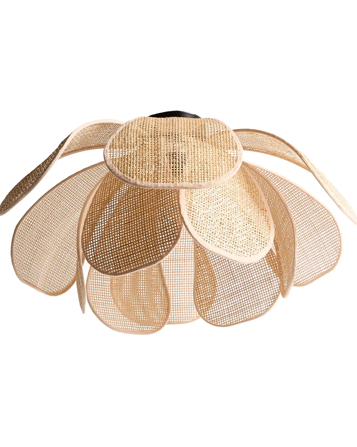 New Beliani Plafoniera CHIREDZI Rattan Naturale Naturale Nero