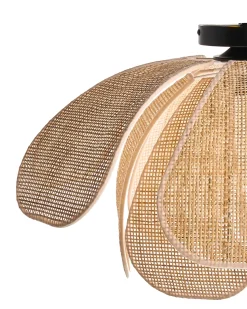 New Beliani Plafoniera CHIREDZI Rattan Naturale Naturale Nero