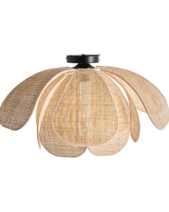 New Beliani Plafoniera CHIREDZI Rattan Naturale Naturale Nero
