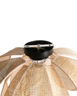 New Beliani Plafoniera CHIREDZI Rattan Naturale Naturale Nero