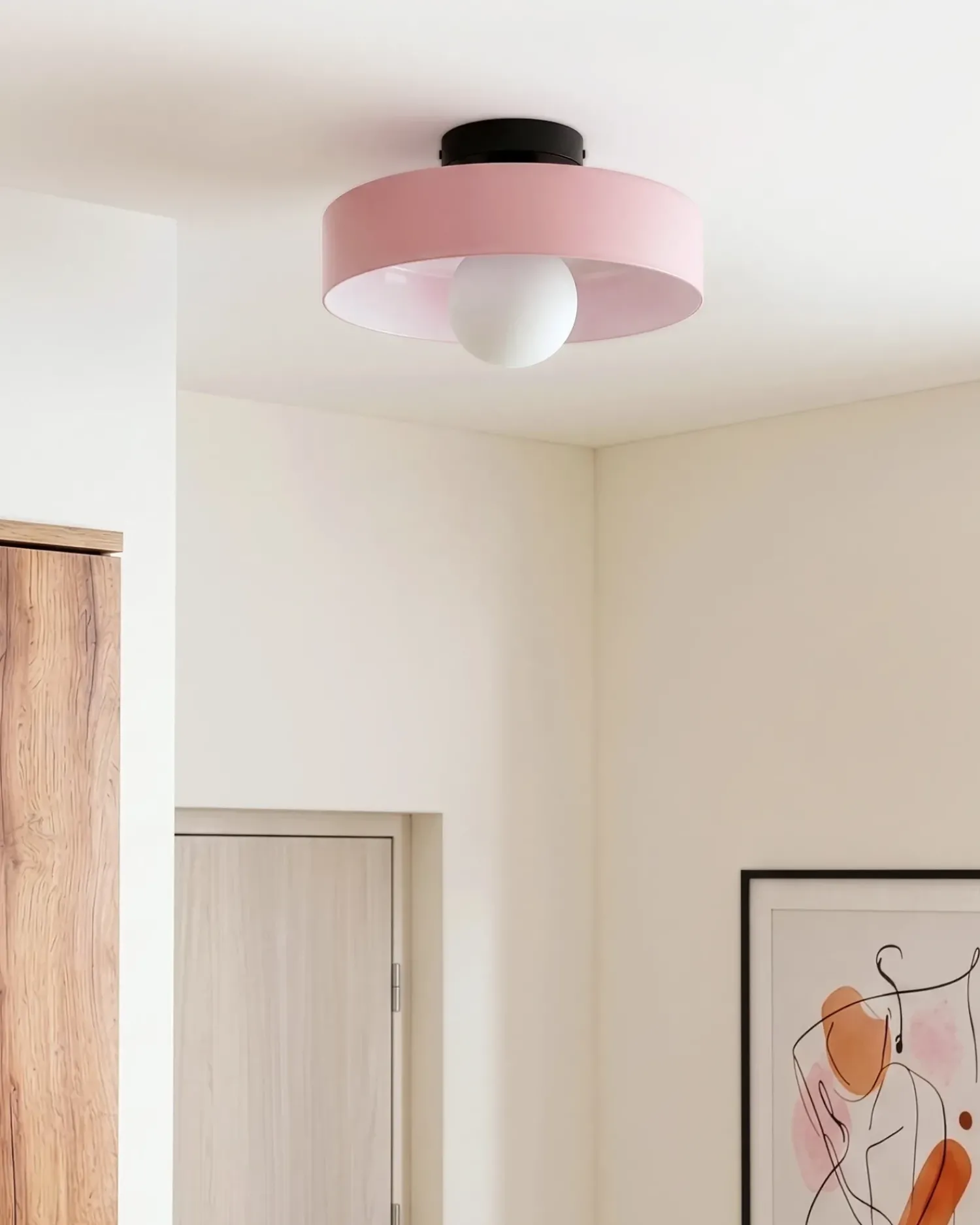 Discount Beliani Plafoniera LUGUSE Vetro Rosa