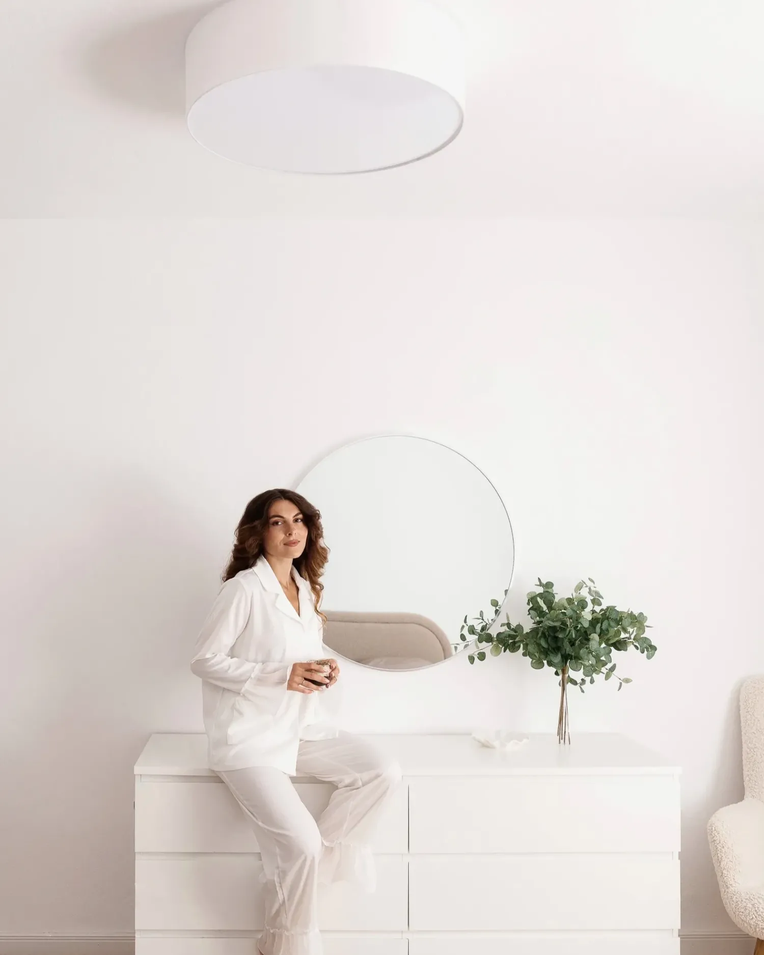 Outlet Beliani Plafoniera MAGNO Bianco