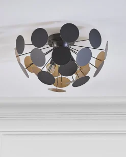 Outlet Beliani Plafoniera MARITSA Metallo Nero Oro Nero