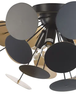 Outlet Beliani Plafoniera MARITSA Metallo Nero Oro Nero