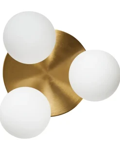 Clearance Beliani Plafoniera MAVILLA Vetro Ottone Bianco Ottone