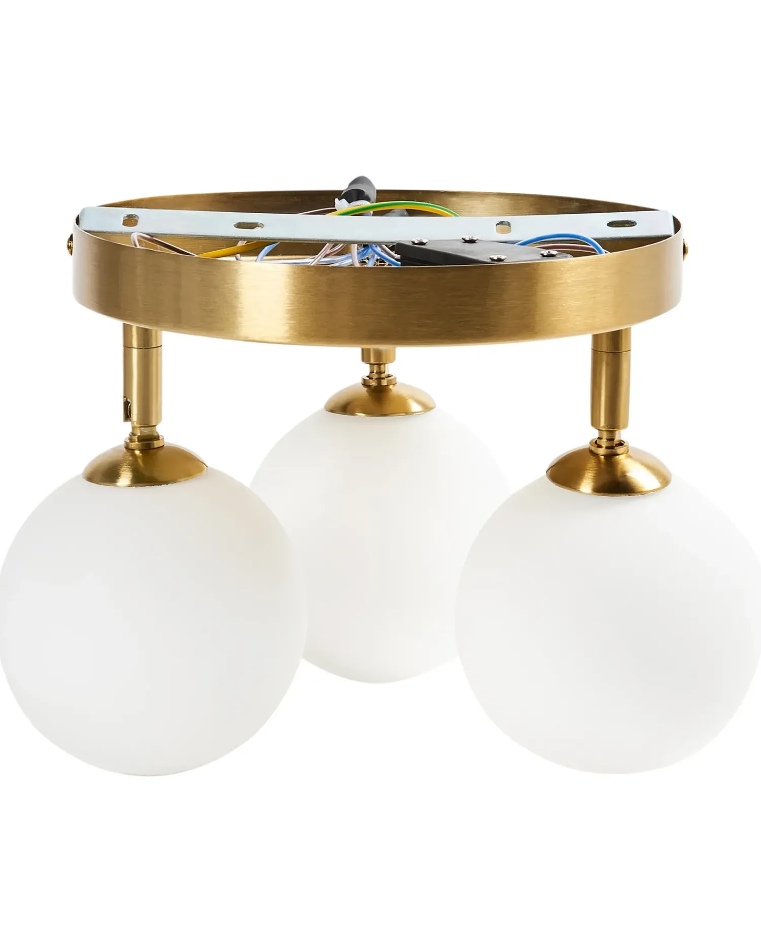 Clearance Beliani Plafoniera MAVILLA Vetro Ottone Bianco Ottone