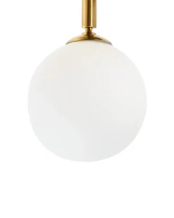 Clearance Beliani Plafoniera MAVILLA Vetro Ottone Bianco Ottone