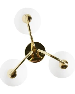 Outlet Beliani Plafoniera SHIRE Vetro Bianco Bianco Oro