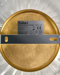 Hot Beliani Plafoniera SIEPRE Vetro Trasparente Oro Trasparente