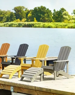 Clearance Beliani Poggiapiedi da giardino ADIRONDACK chiaro Grigio