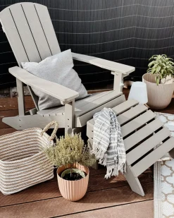 Clearance Beliani Poggiapiedi da giardino ADIRONDACK chiaro Grigio
