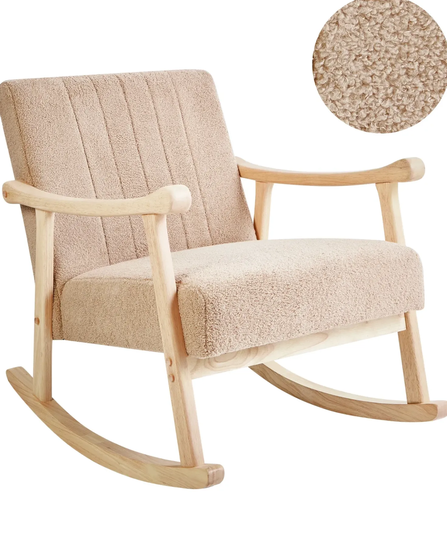 Poltrona a dondolo LEKNES Bouclé Beige