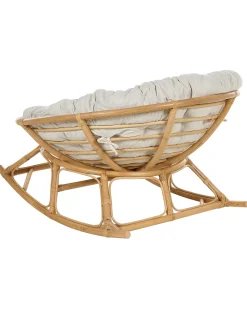 Outlet Beliani Poltrona a dondolo ORVIETO Rattan Naturale Beige Naturale