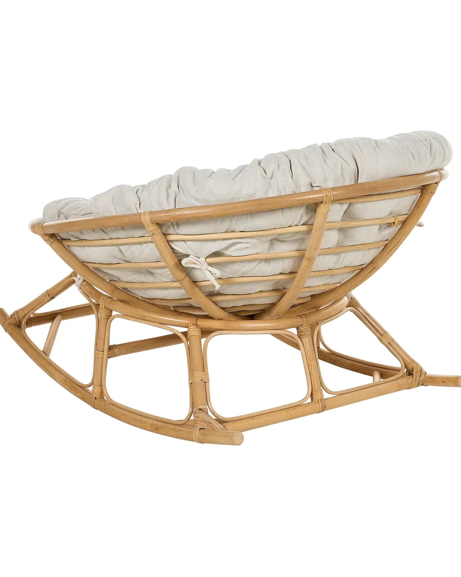 Outlet Beliani Poltrona a dondolo ORVIETO Rattan Naturale Beige Naturale