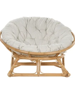 Outlet Beliani Poltrona a dondolo ORVIETO Rattan Naturale Beige Naturale