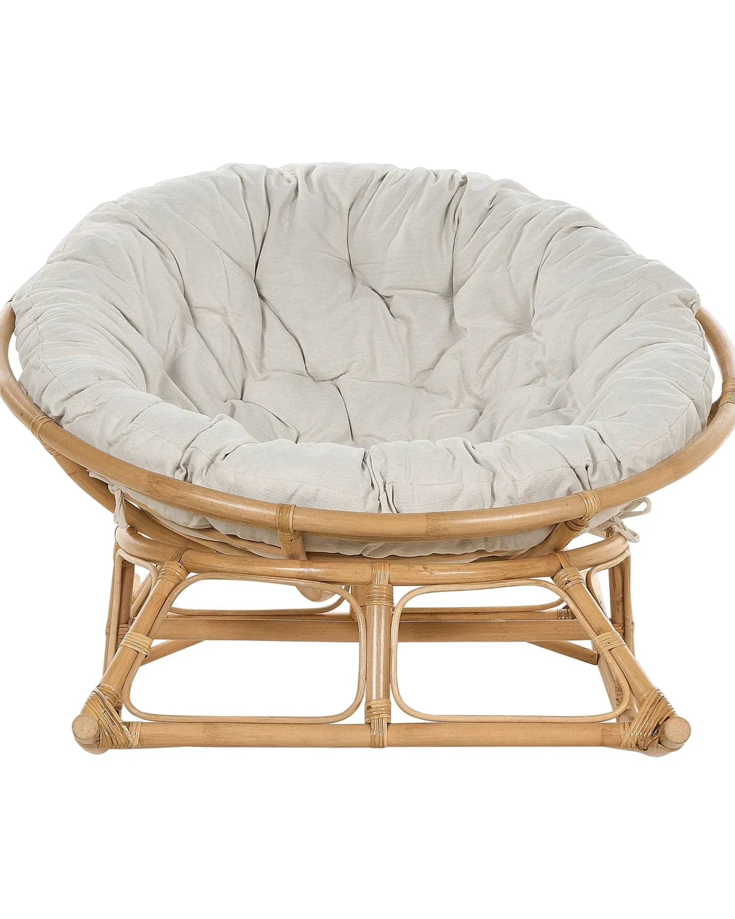 Outlet Beliani Poltrona a dondolo ORVIETO Rattan Naturale Beige Naturale
