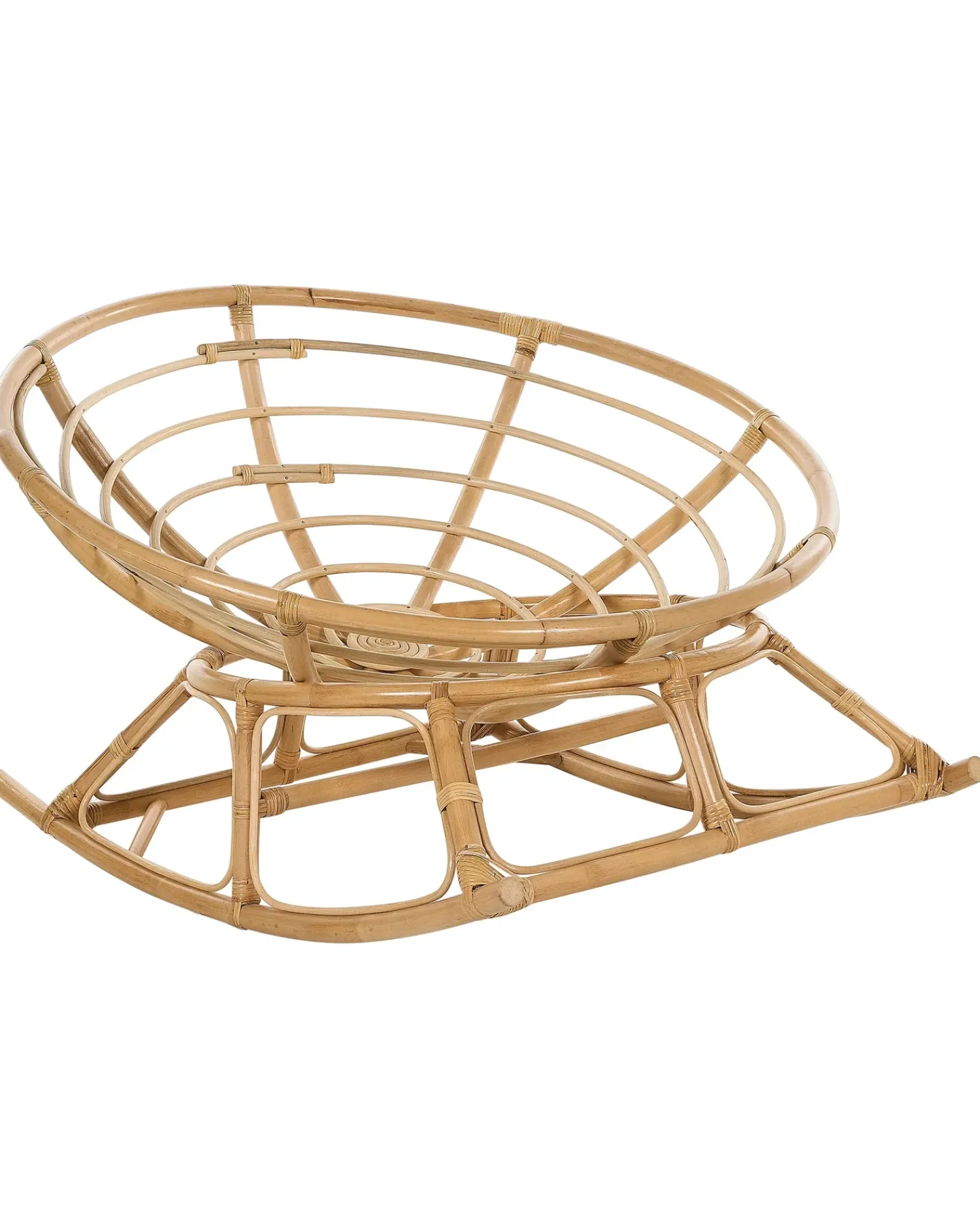 Outlet Beliani Poltrona a dondolo ORVIETO Rattan Naturale Beige Naturale