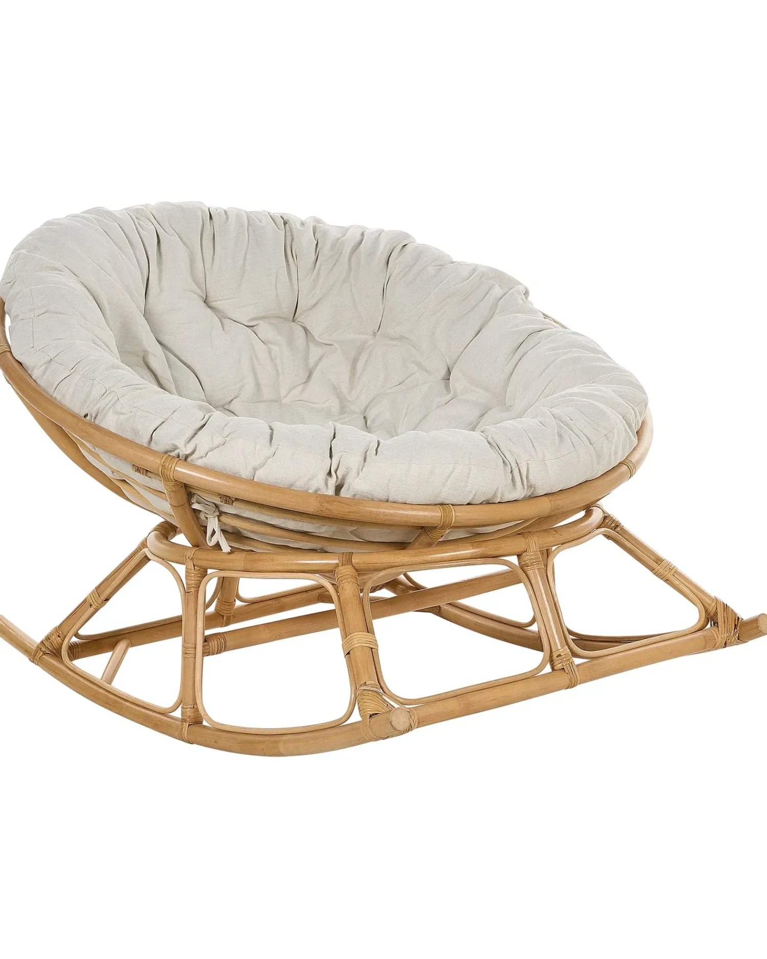 Outlet Beliani Poltrona a dondolo ORVIETO Rattan Naturale Beige Naturale