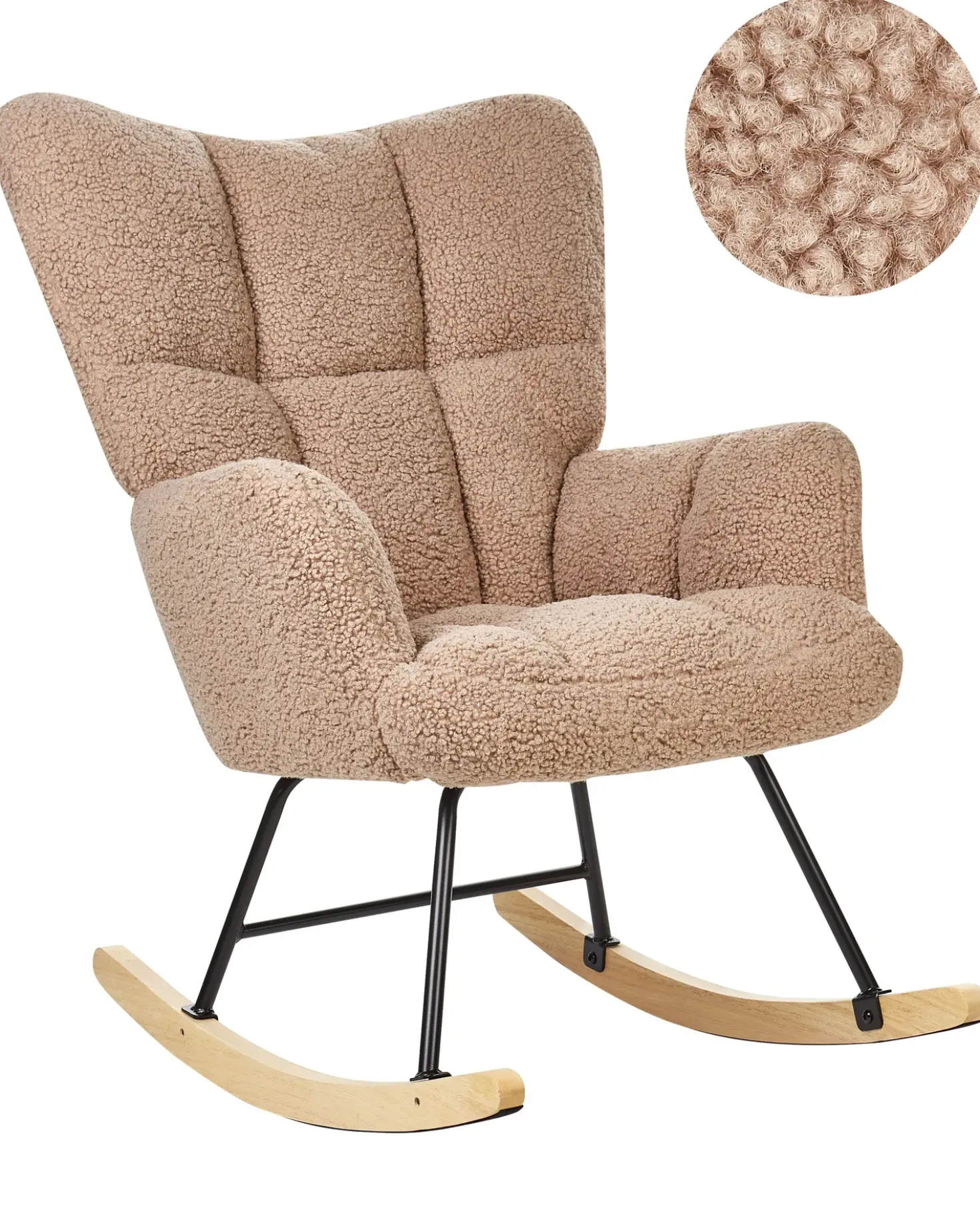 Poltrona a dondolo OULU Bouclé Beige sabbia