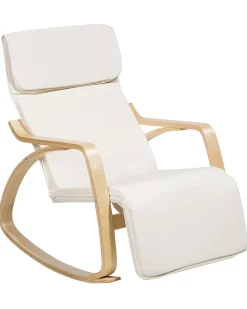 Outlet Beliani Poltrona a dondolo WESTON Tessuto Beige chiaro Beige Marrone