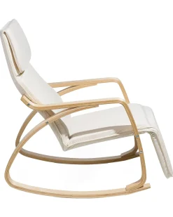 Outlet Beliani Poltrona a dondolo WESTON Tessuto Beige chiaro Beige Marrone