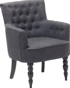 Beliani Poltrona ALESUND Tessuto Grigio scuro Grigio Nero