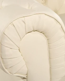 Outlet Beliani CHESTERFIELD Pelle naturale Beige chiaro Beige Marrone