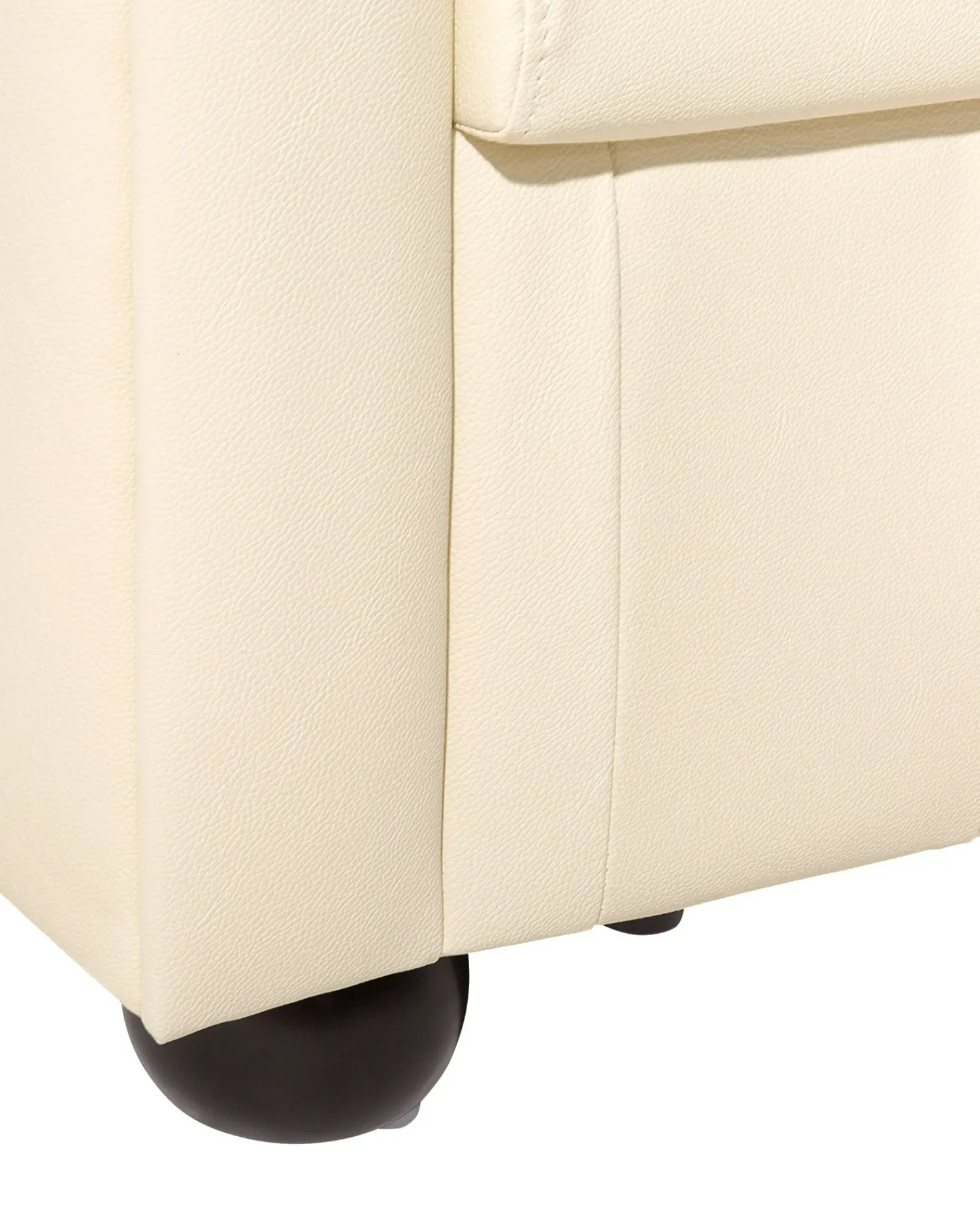 Outlet Beliani CHESTERFIELD Pelle naturale Beige chiaro Beige Marrone
