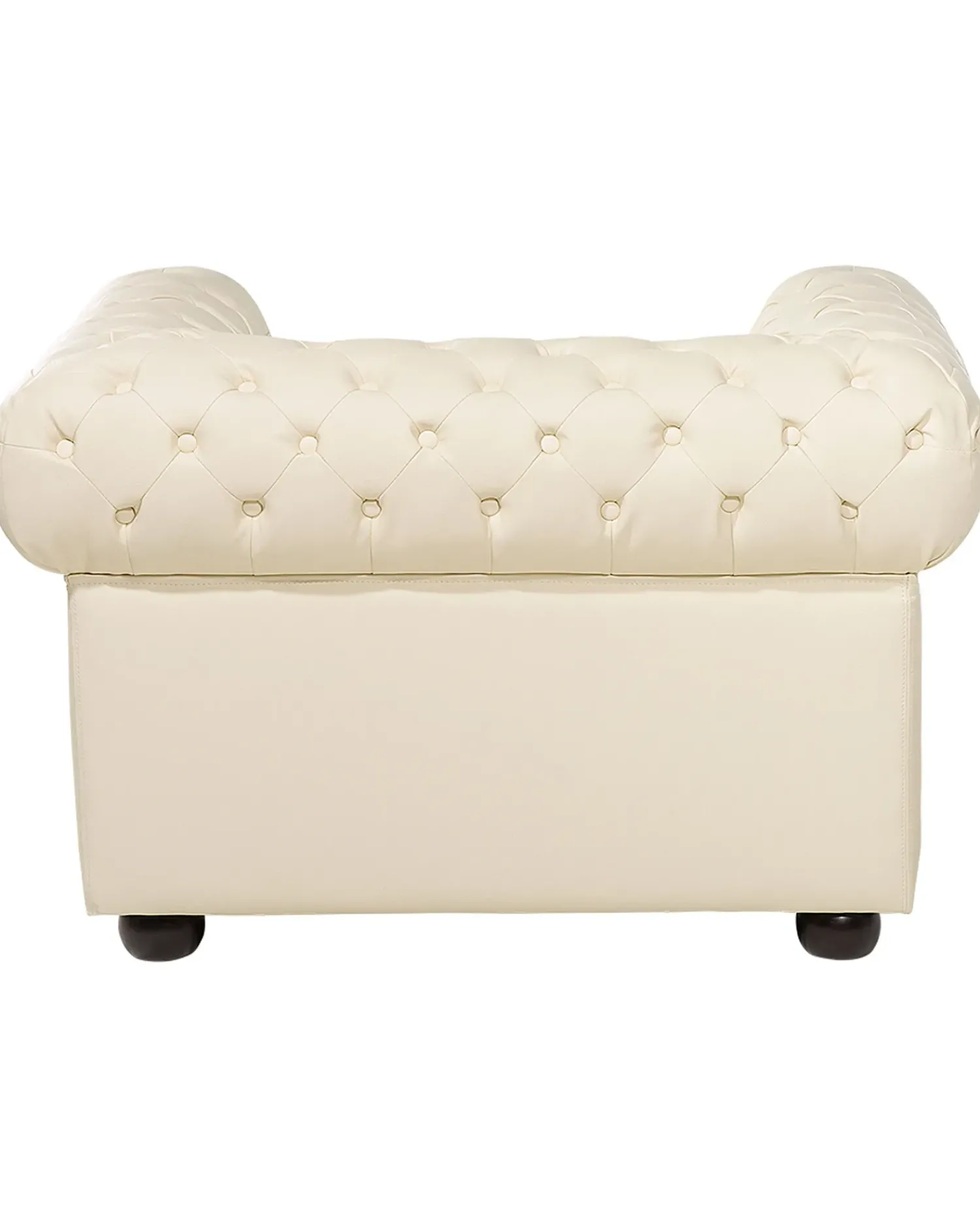 Outlet Beliani CHESTERFIELD Pelle naturale Beige chiaro Beige Marrone