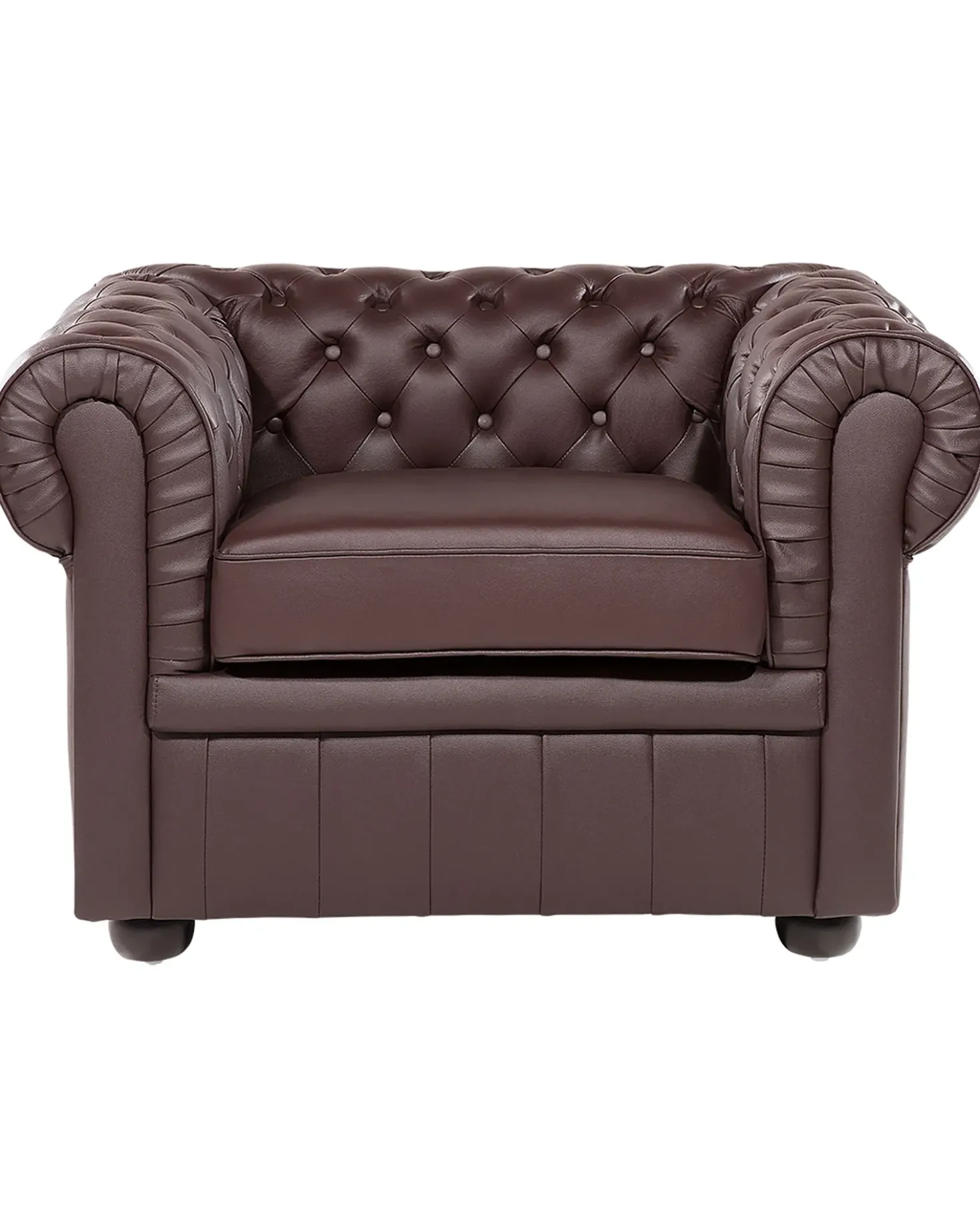 Poltrona CHESTERFIELD Pelle naturale Marrone
