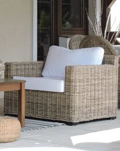 Hot Beliani ARDEA Rattan Marrone chiaro Bianco Beige Naturale