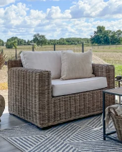 Hot Beliani ARDEA Rattan Marrone chiaro Bianco Beige Naturale