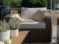 Hot Beliani ARDEA Rattan Marrone chiaro Bianco Beige Naturale