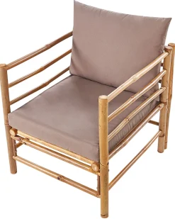 Outlet Beliani Poltrona da giardino CERRETO Bambù Tortora Beige Marrone Grigio