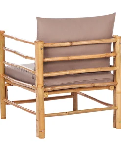 Outlet Beliani Poltrona da giardino CERRETO Bambù Tortora Beige Marrone Grigio