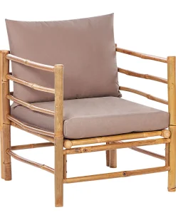 Outlet Beliani Poltrona da giardino CERRETO Bambù Tortora Beige Marrone Grigio